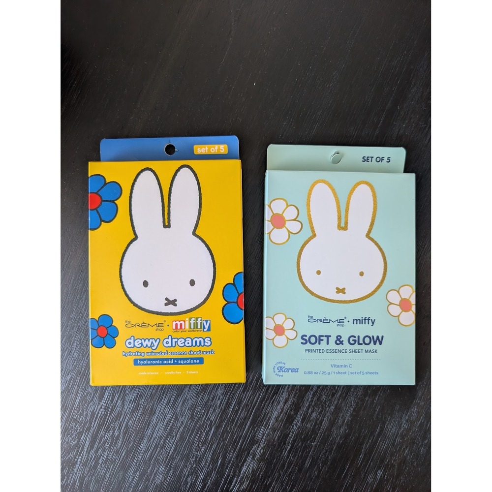 Miffy Sheet Mask Set Creme Shop Dewy Dreams Soft & Glow 10pk Hyaluronic Moisture